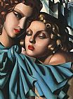 Tamara Paintings - Two Girls by Tamara de Lempicka